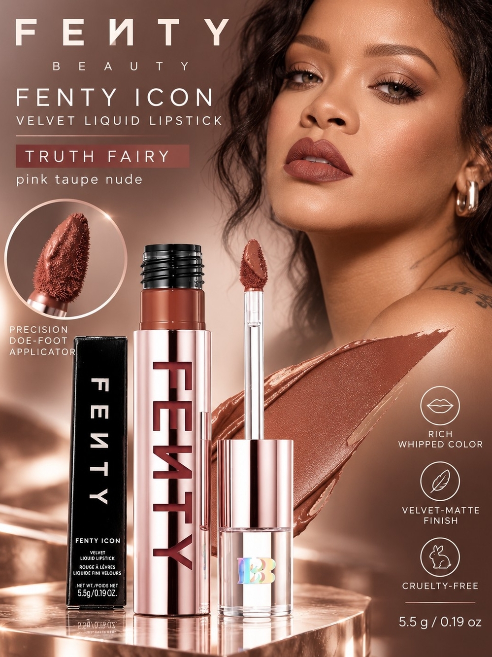 Fenty Beauty Fenty Icon Velvet Liquid Lipstick – Truth Fairy